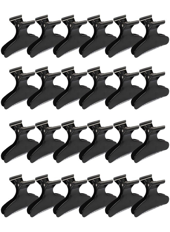 Ondder 24 Pcs Black Butterfly Hair Clips for Styling Sectioning Pro Hair Claws Clamps Clips for Cutting, Sectioning, Coloring Styling Hair Accessories for Women Girls - Image 1